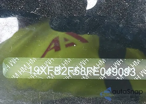 2015 Honda Civic Lx из США, поврежденный, VIN 19XFB2F58FE049093